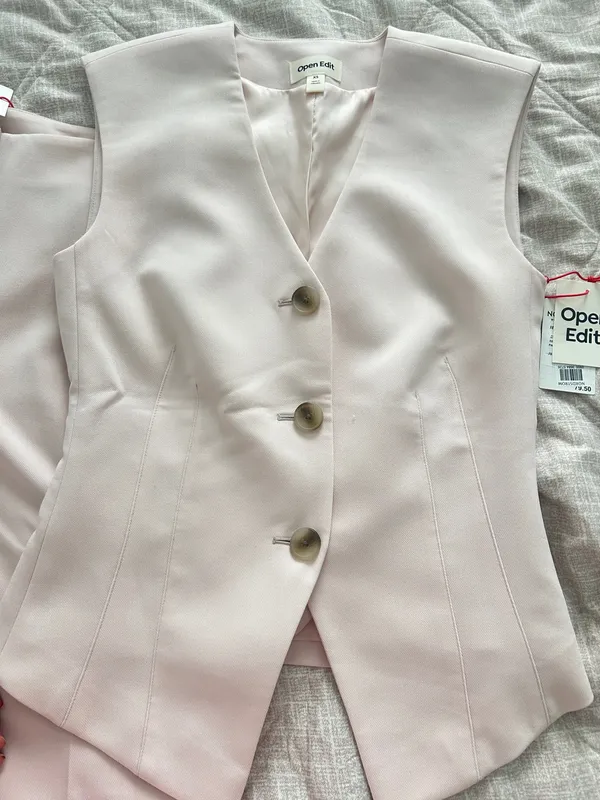 Open Edit Pink Pantsuit Vest Set - Image 4
