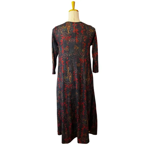 Natural Life Floral Maxi Dress New With Tags Boho Pockets Long Sleeve Modest-XS - Image 3