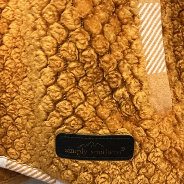 Simply Southern Mustard Yellow Popcorn Sherpa Fleece Snap Pullover Large - Image 5