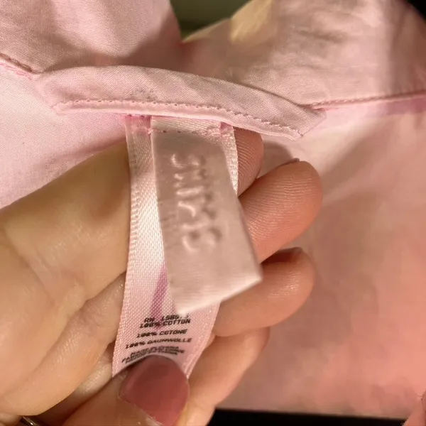 SKIMS Sleep Shirt Women's M/M Pink Cotton Button‎ Down Long Sleeve Pajama Top - Image 3