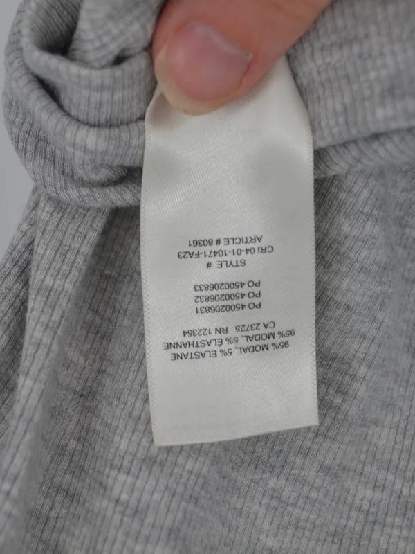 Wilfred Aritzia Ribbed Mock Neck Top Heather Gray Medium - Image 6