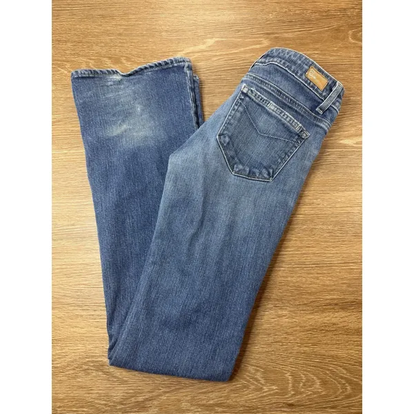 Paige Hollywood Hills Jeans Women 27 Low Rise Bootcut Flare Medium Wash USA - Image 8