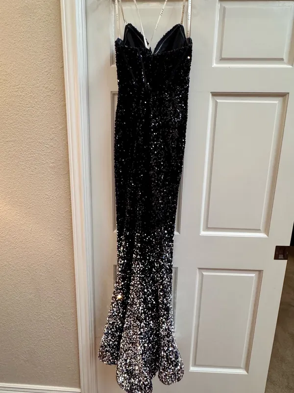 Jasz Couture Black & Silver Sequin Prom Dress - Image 3
