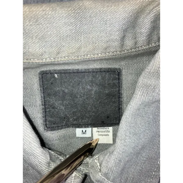 Vintage Guess USA Women M Gray Denim Trucker Jacket 90s American Tradition Flaw - Image 12
