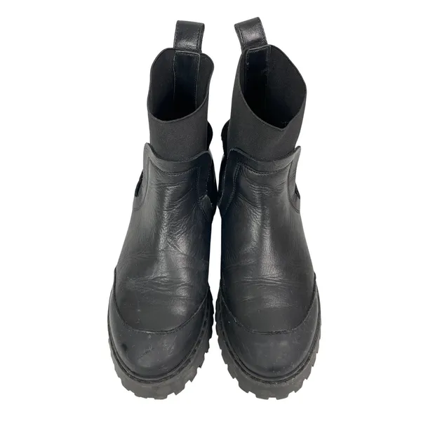 & Other Stories Women's Black Round Toe Chunky Block Heel Chelsea Boots 38 US 7 - Image 2