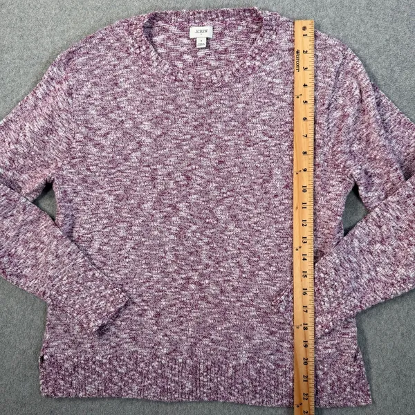 J.Crew Women's Small Crew Neck Pullover Sweater Purple White Heathered BQ689 - Image 6