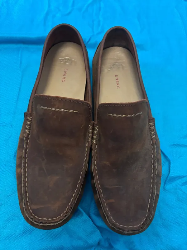 UGG  Brown Leather Treadlite Loafers  size 9 - Image 2