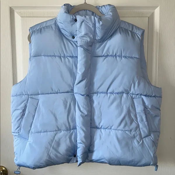Urban Outfitters BDG Pia Sleeveless Blue‎ Zip Puffer Vest Small Back to School - Image 3