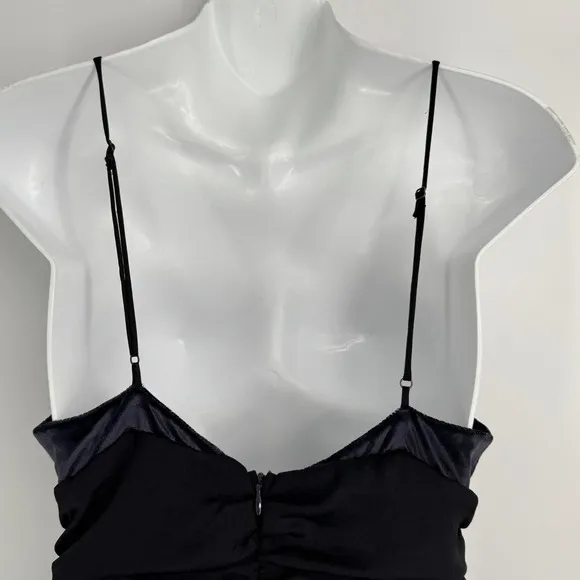 Free People Skylie‎ Saylor Romper Size 4 Black Velvet V Neck Sleeveless Playsuit - Image 6