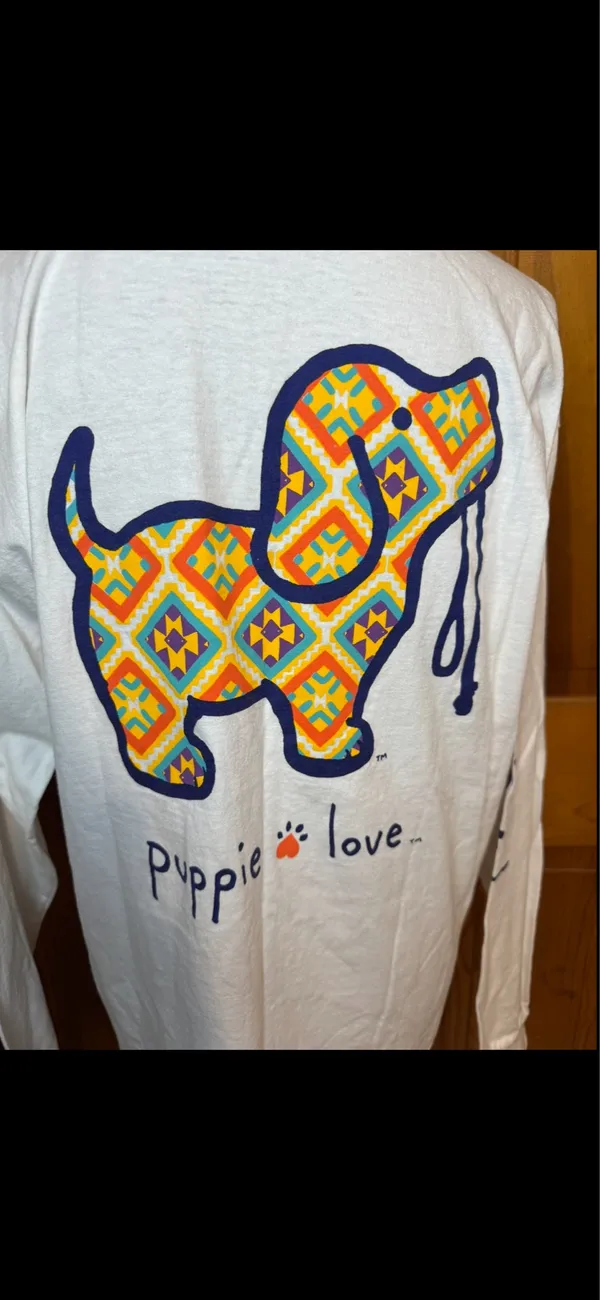 Puppie Love Long Sleeve White Shirt - Image 4