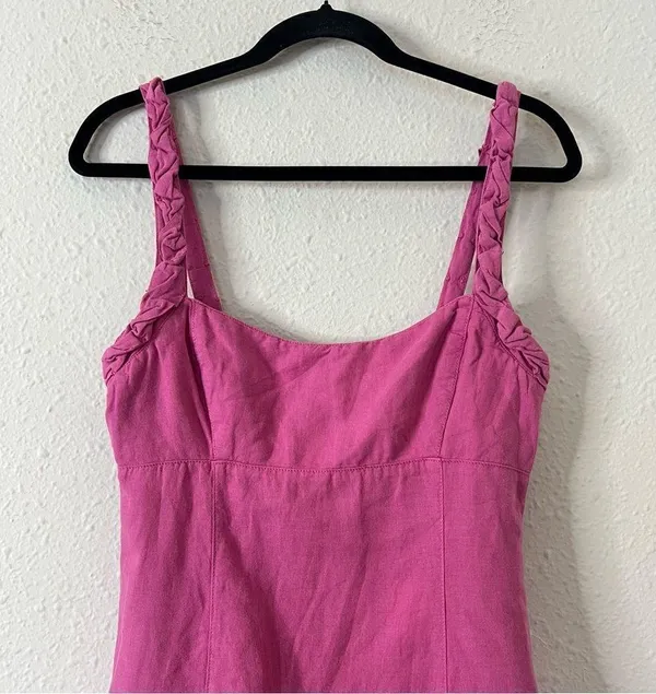 Zara Pink Linen Blend Mini Dress NEW Size Medium - Image 6