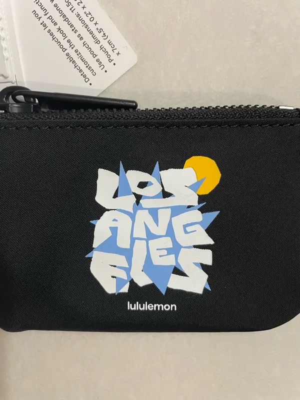 Lululemon NWT Dual Pouch Black Wristlet Keychain Los Angeles Graphic - Image 6