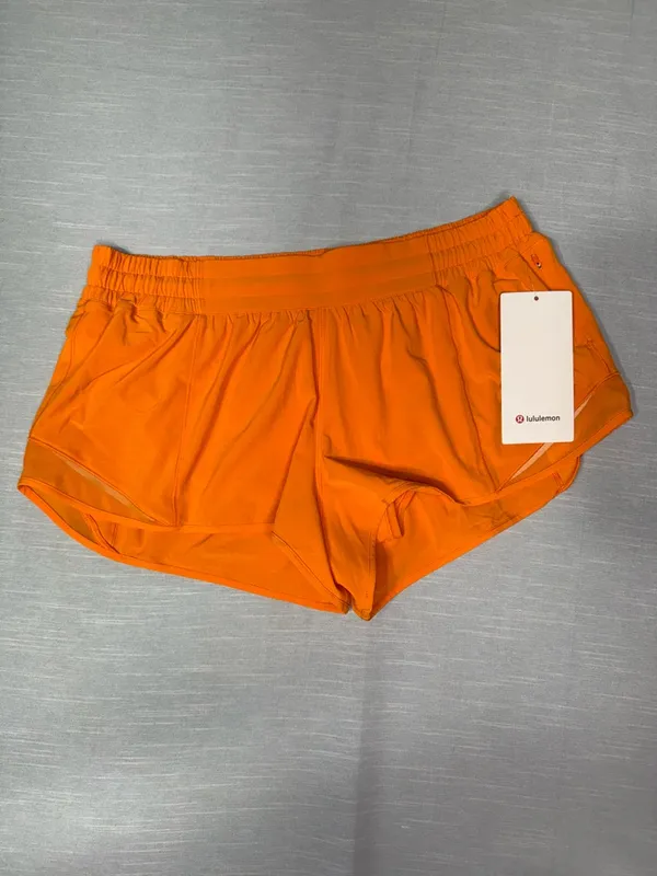 Lululemon Hotty Hot Low Rise Athletic Shorts Lit Orange Size 12 NWT - Image 4