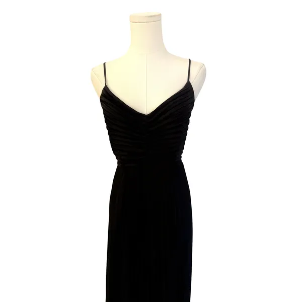 New! Petal & Pup Naira Pleated Satin Maxi Dress Black Size 2 - Image 7