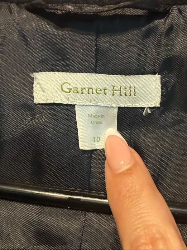 Garnet Hill Black Wool Blend Tailored Coat Size 10 - Image 3