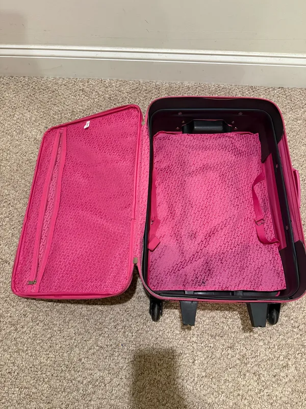 Girls Pink Patterned Travel Tote and Carry-On Set - Image 5