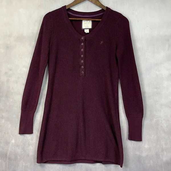 Y2K Aerie Waffle Knit Henley Top Women Large Cozy Stretch Bella Elena‎ Grunge - Image 11