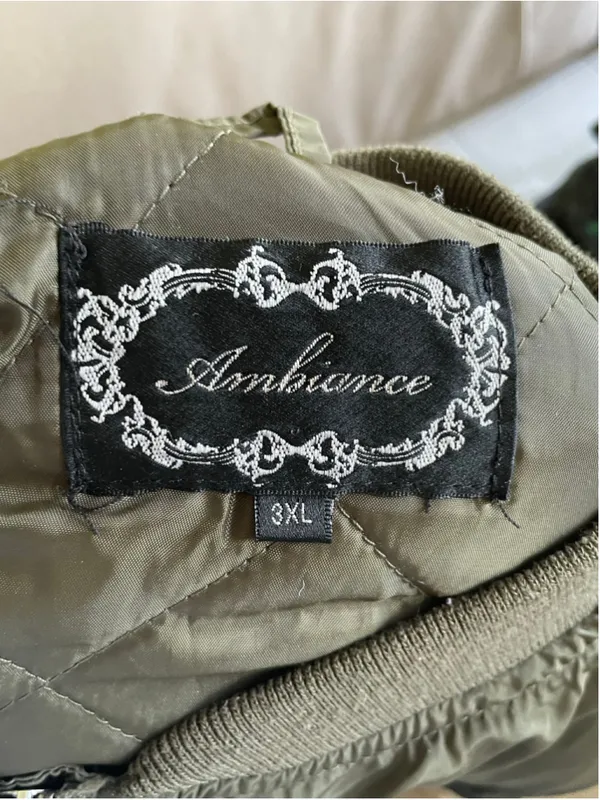 Women's Ambience Olive Green Bomber Jacket 3XL - Image 3