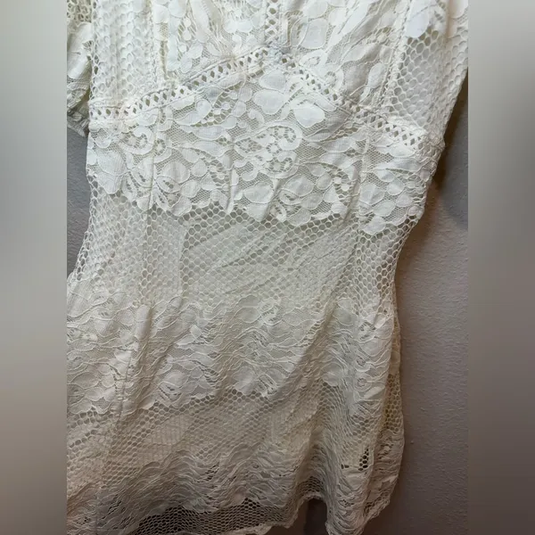 Free People Be Your Baby Lace Mini Dress‎ in Ivory Size XS - Image 5