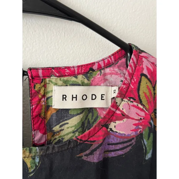 Rhode XS Jenny Mini Dress in Black Floral - Image 3