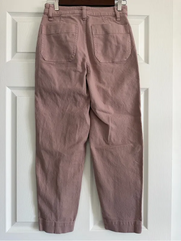 Madewell Slim Emmett Pants 25 Vintage Petal Pink Cropped Tapered - Image 3