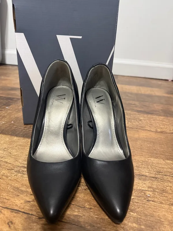 Worthington Black Pointed-Toe Stiletto Pumps Wor Zito 7.5 - Image 2