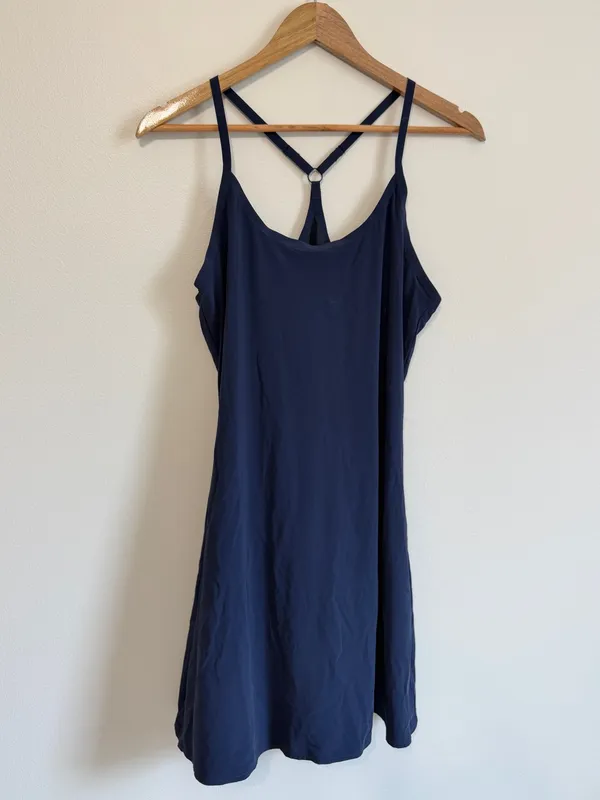 Outdoor Voices Exercise Dress Medium Blue Adjustable Straps Built-in Shorts - Image 2