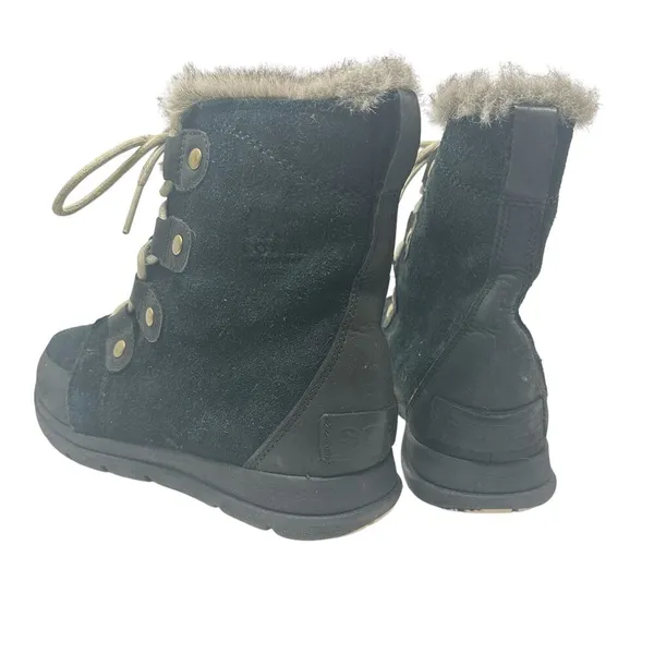 Sorel Explorer Joan Suede Boots Lace-Up Waterproof Weather‎ Black Size US 9.5 - Image 7
