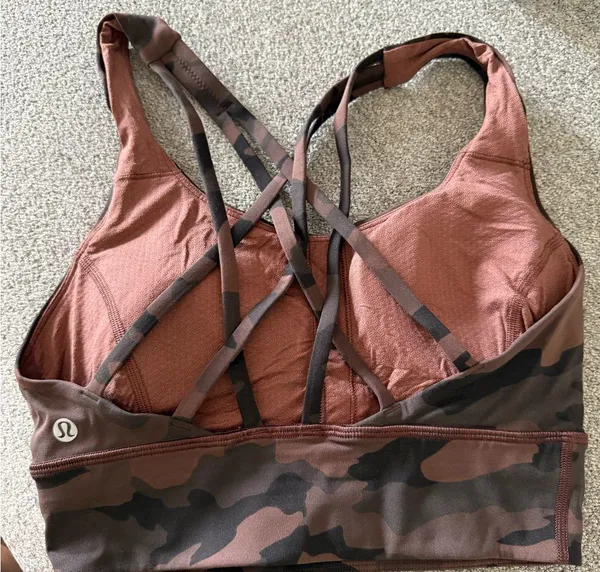 Lululemon Free To Be Serene Bra Long Line Heritage 365 Camo Brown Earth Multi 4 - Image 4