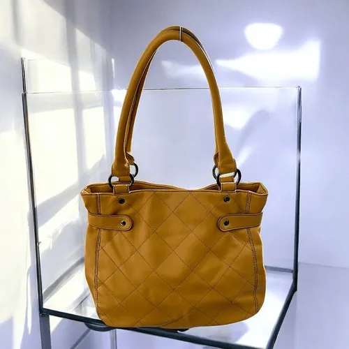 Relic Brand Mustard Yellow Quilted Tote Bag‎ with Lock Detail - Image 3