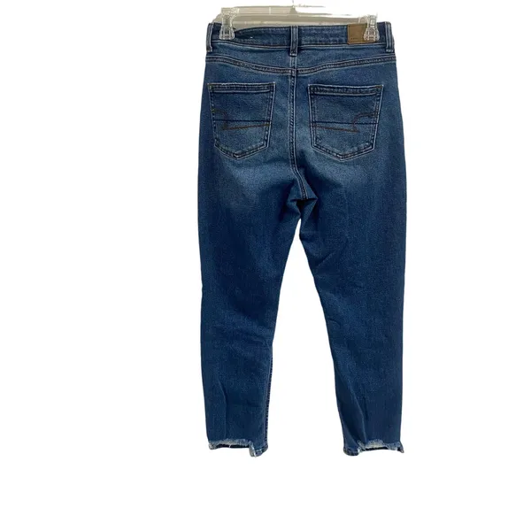 American Eagle‎ Stretch Mom Jean Distressed Knees Size 4 - Image 2