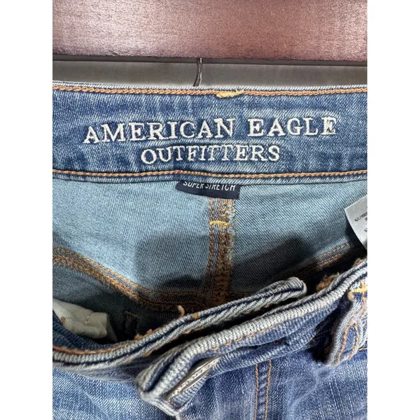 American Eagle Women's Size 4 Blue Hi-Rise‎ Jegging Super Stretch Denim - Image 4