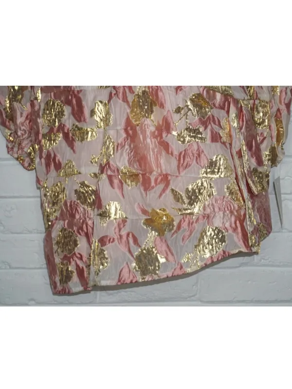 For Love & Lemons Montmartre Pink & Gold Brocade Dress Size: XL NWT Feminine - Image 4