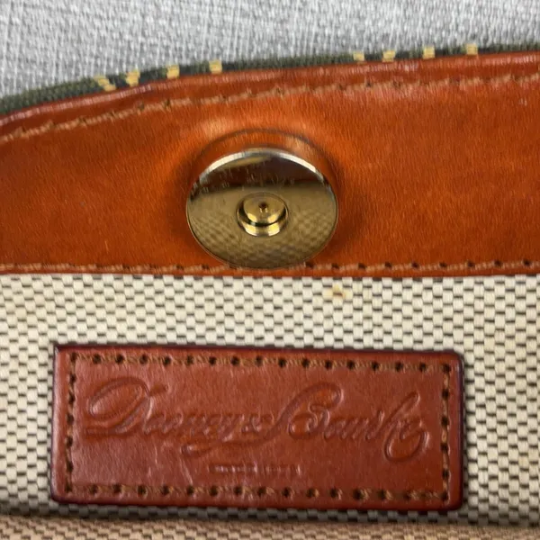 Dooney & Bourke Crossbody Bag Womens Small Green Canvas Leather Monogram - Image 4