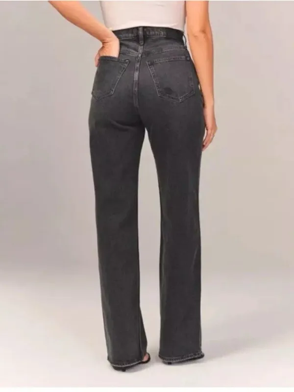 Abercrombie & fitch black/grey the 90’s relaxed Jean high rise size 14 - Image 2