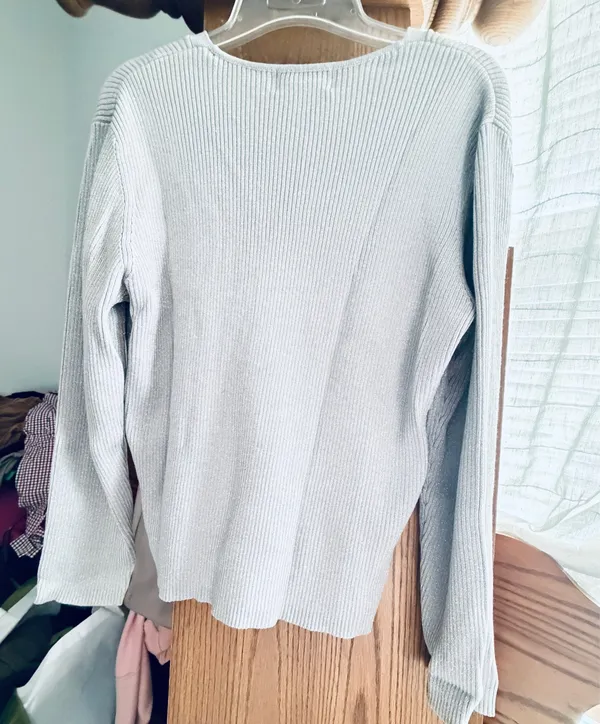 NWT casual corner annex shimmering light gray cardigan - Image 11