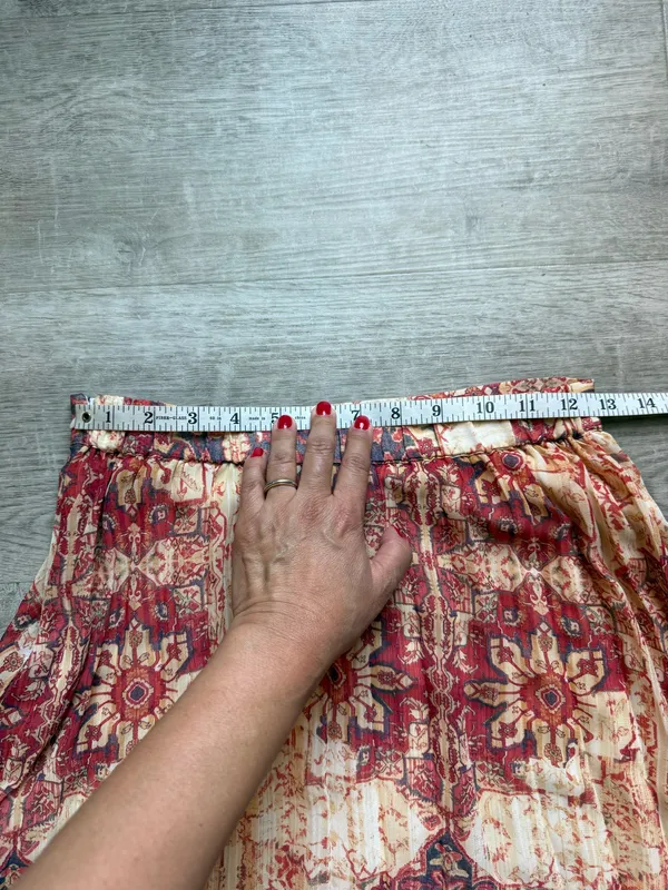 Akemi + Kin Anthropologie Laurel Canyon Pleated Midi Boho Skirt Size XS - Image 10