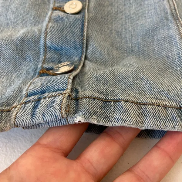 H&M Divided‎ women’s button up light wash denim miniskirt — size 2 - Image 7