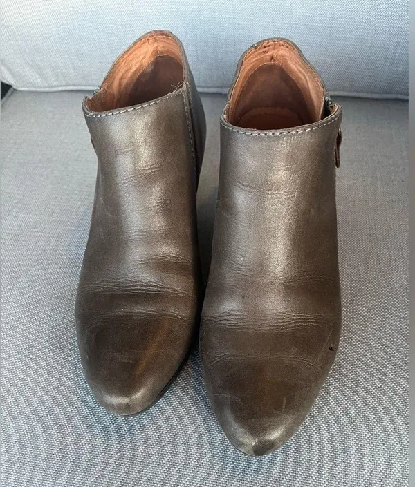 Pikolinos Brown Leather Ankle Boots Size 39 – Western Embroidered Low Heel - Image 3