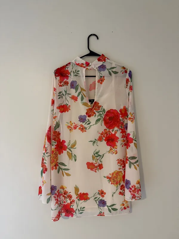 Lulus Floral Long Sleeve Mini Dress - Image 3