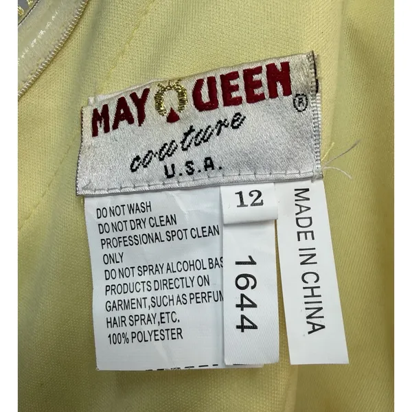 Yellow strapless evening gown Dreess MayoQueen Size‎ 12 - Image 15