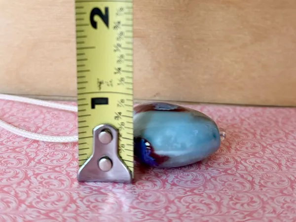 Handmade chunky large heart ceramic bead cute fairy boho whimsy necklace🩵 - Image 9