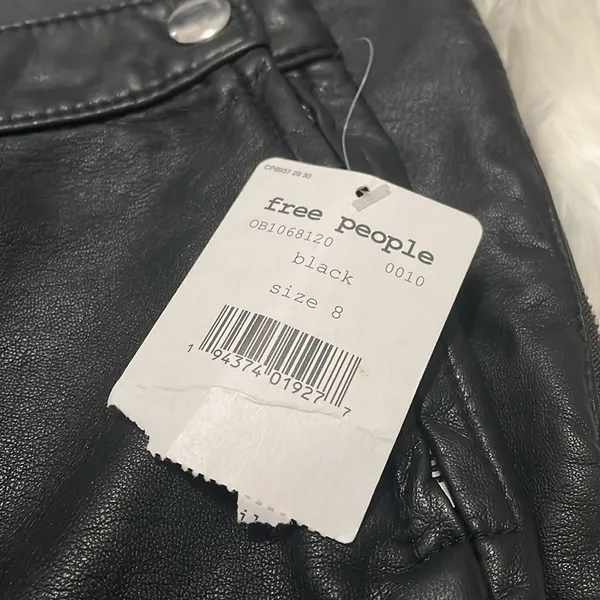 Free People Kaelin Vegan Leather Pants Biker Moto Edgy Punk High Waist Leggings - Image 4