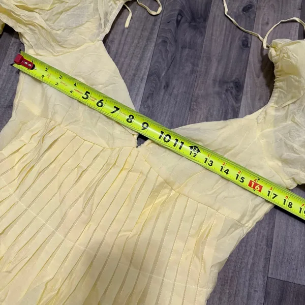 ASTR The Label Carina Butter Yellow Long Sleeve Corset Mini Dress Large - Image 4