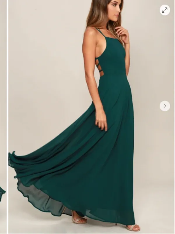 LULUS Sexy Chic Flowy Strappy Back Prom Romantic Flowy Bridesmaid Wedding Formal - Image 5