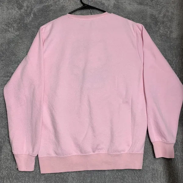 Hello Kitty Sweatshirt Womens‎ Medium Pink Chenille Patch Sanrio Pullover Fleece - Image 8