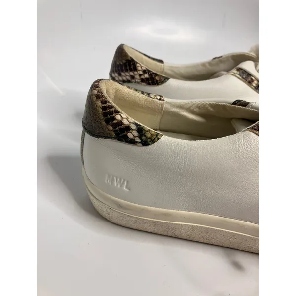 Madewell Sidewalk Low Top Sneakers Womens 8.5 White Excellent Snakeskin MA521 - Image 2
