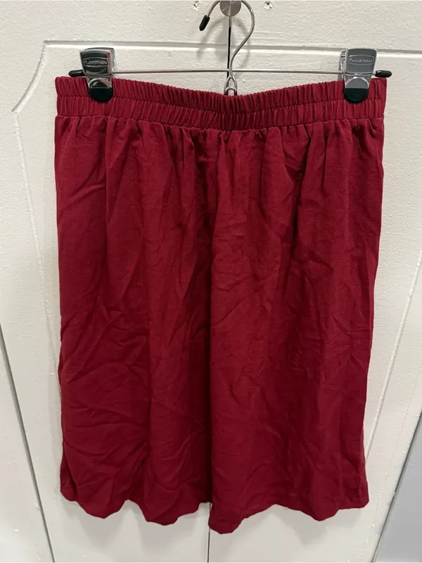 Halara Red High-Waisted Midi Casual Flare Skirt - Image 2