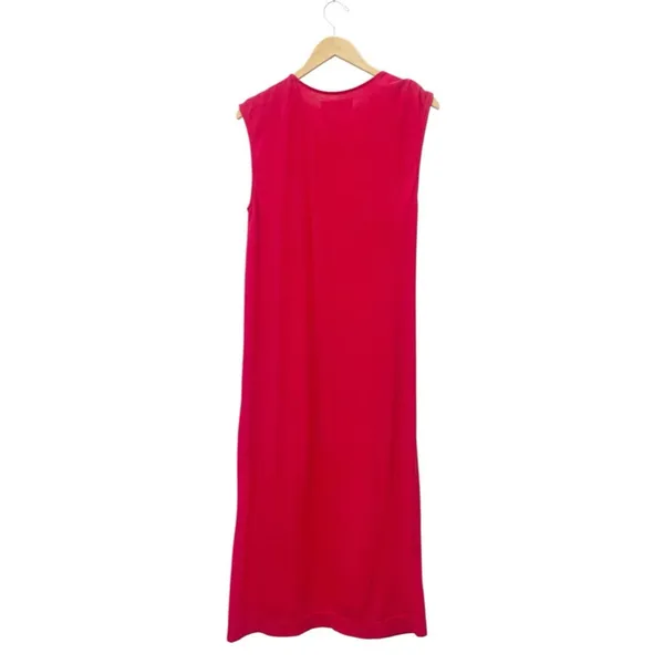 Free People Beach Drew Tee Dress Barbados Cherry Red Twist Sleeve Midi Sz Small - Image 3