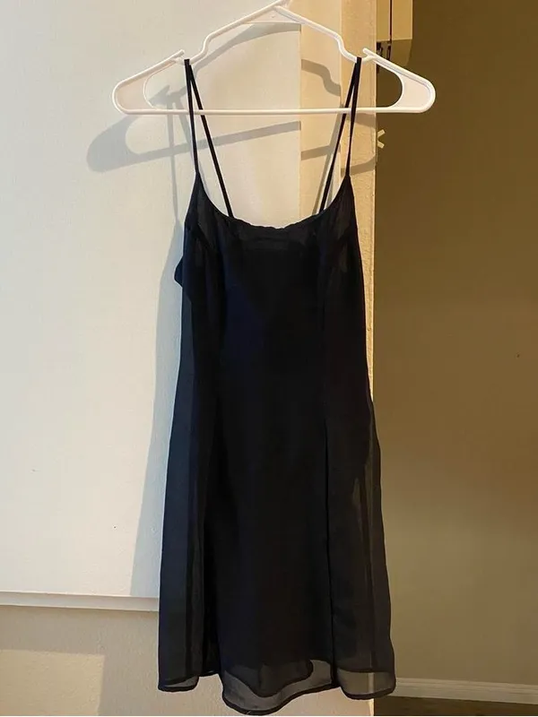 Urban Outfitters Black Lace-Up Back Mini Dress, size XS - Image 6